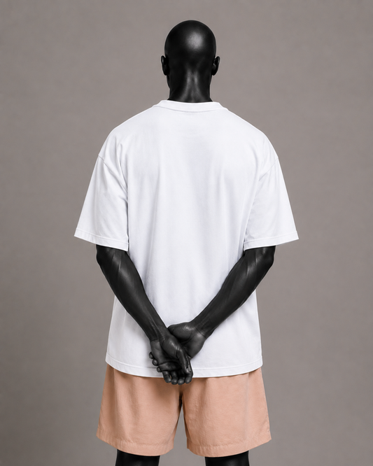 Camiseta oversized masculina Básica Branca — vista de frente