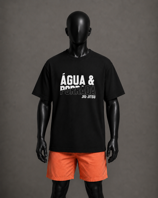 Camiseta oversized masculina Agua e Porrada Adulto — vista de frente