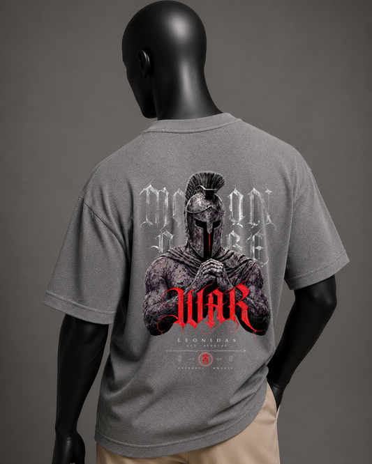 Camiseta oversized masculina Leônidas WAR — vista de frente