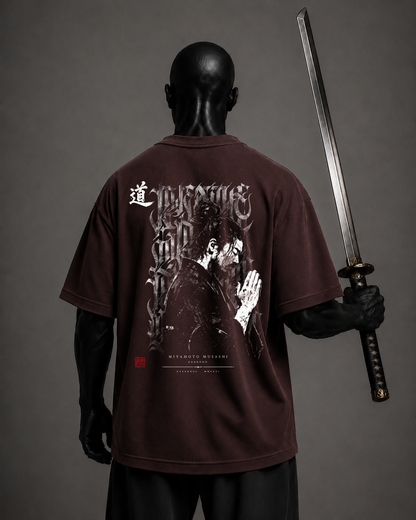 Camiseta oversized Miyamoto Musashi 道 vinho | OVERNOUS MOTUS