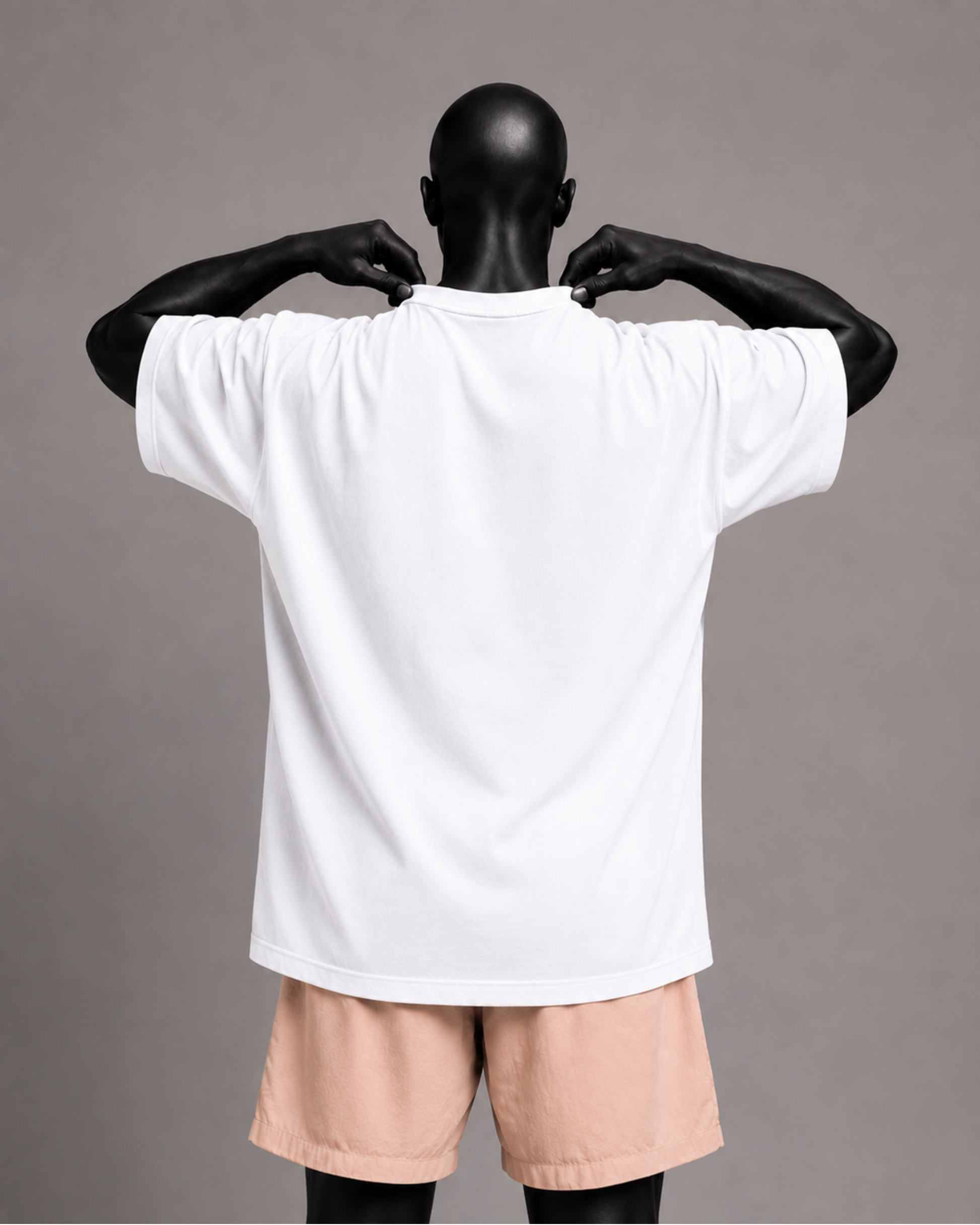 Camiseta oversized masculina Básica Branca — detalhe 1