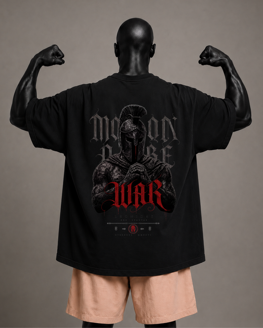 Camiseta oversized masculina Leônidas WAR — vista de costas