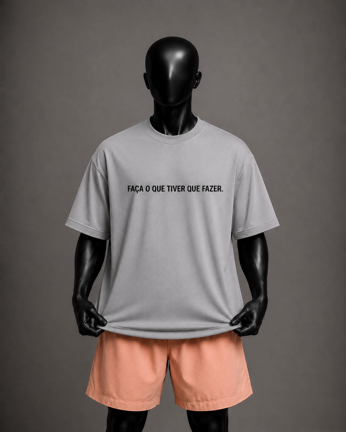Camiseta oversized masculina Faça o Que Tiver Que Fazer — detalhe 1