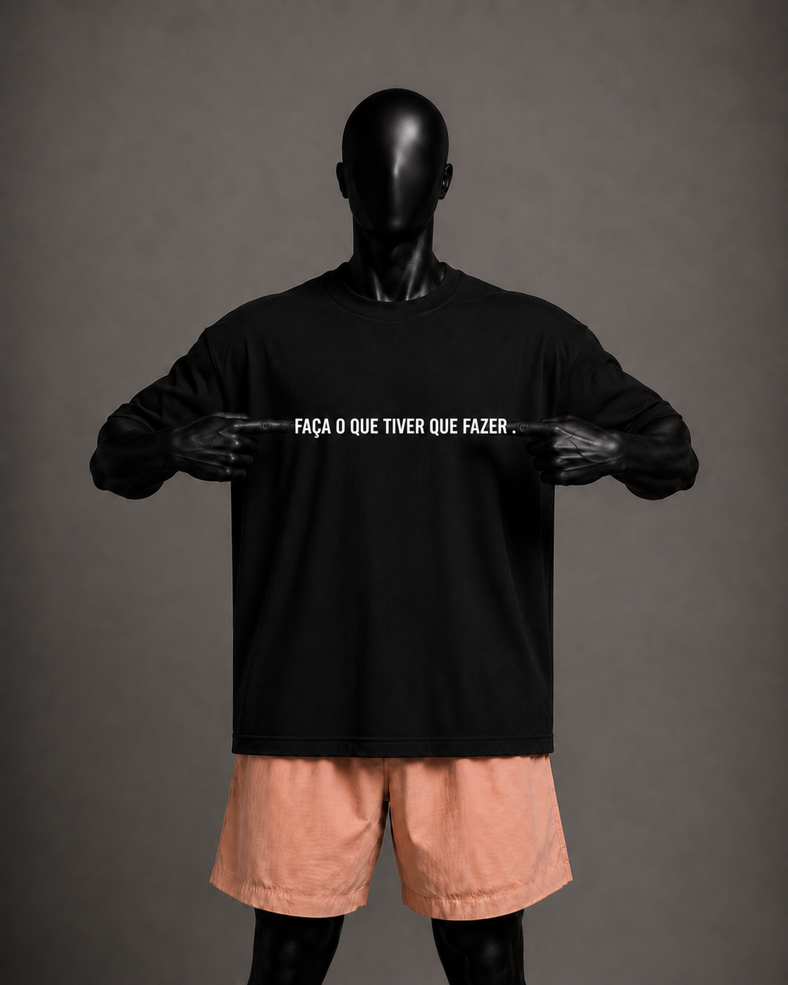Camiseta oversized masculina Faça o Que Tiver Que Fazer — detalhe 2