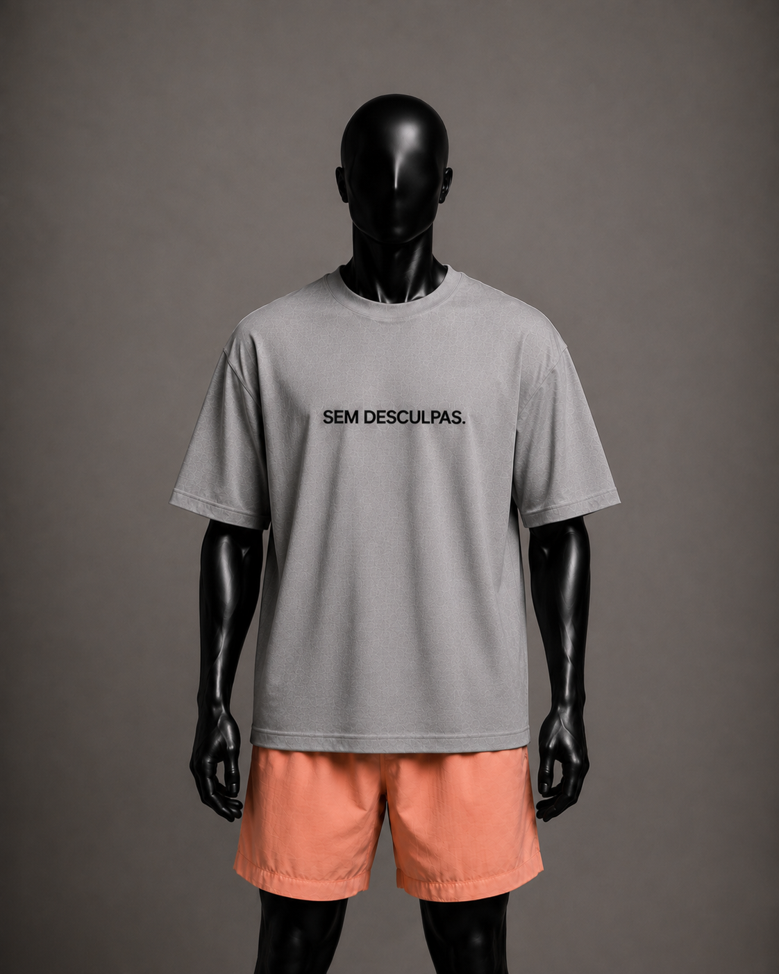 Camiseta oversized masculina Sem Desculpas — vista de frente