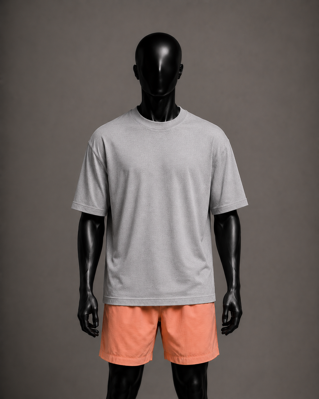 Camiseta oversized masculina Básica Cinza — detalhe 3