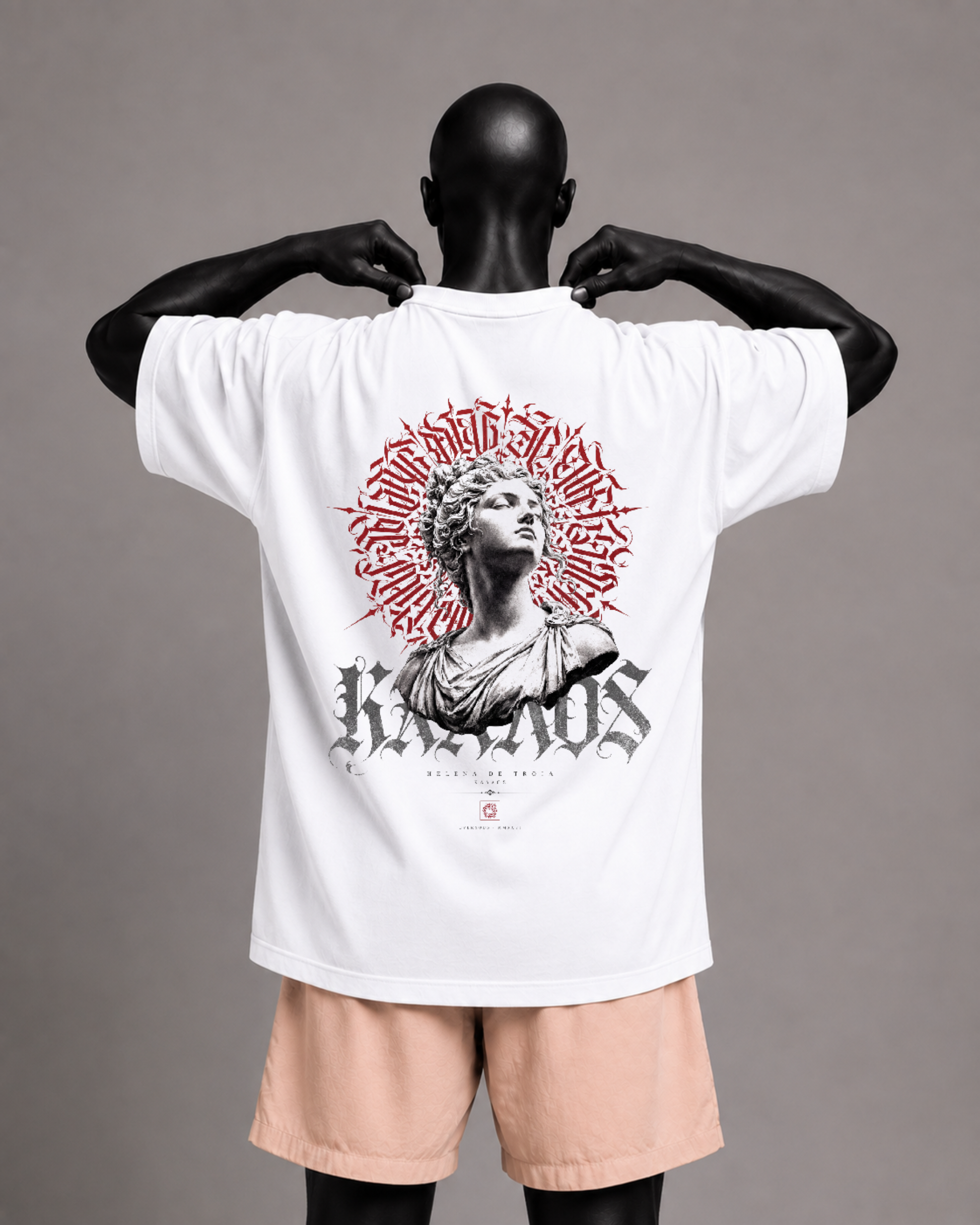 Camiseta oversized masculina Helena de Troia ΚΑΛΛΟΣ — detalhe 1