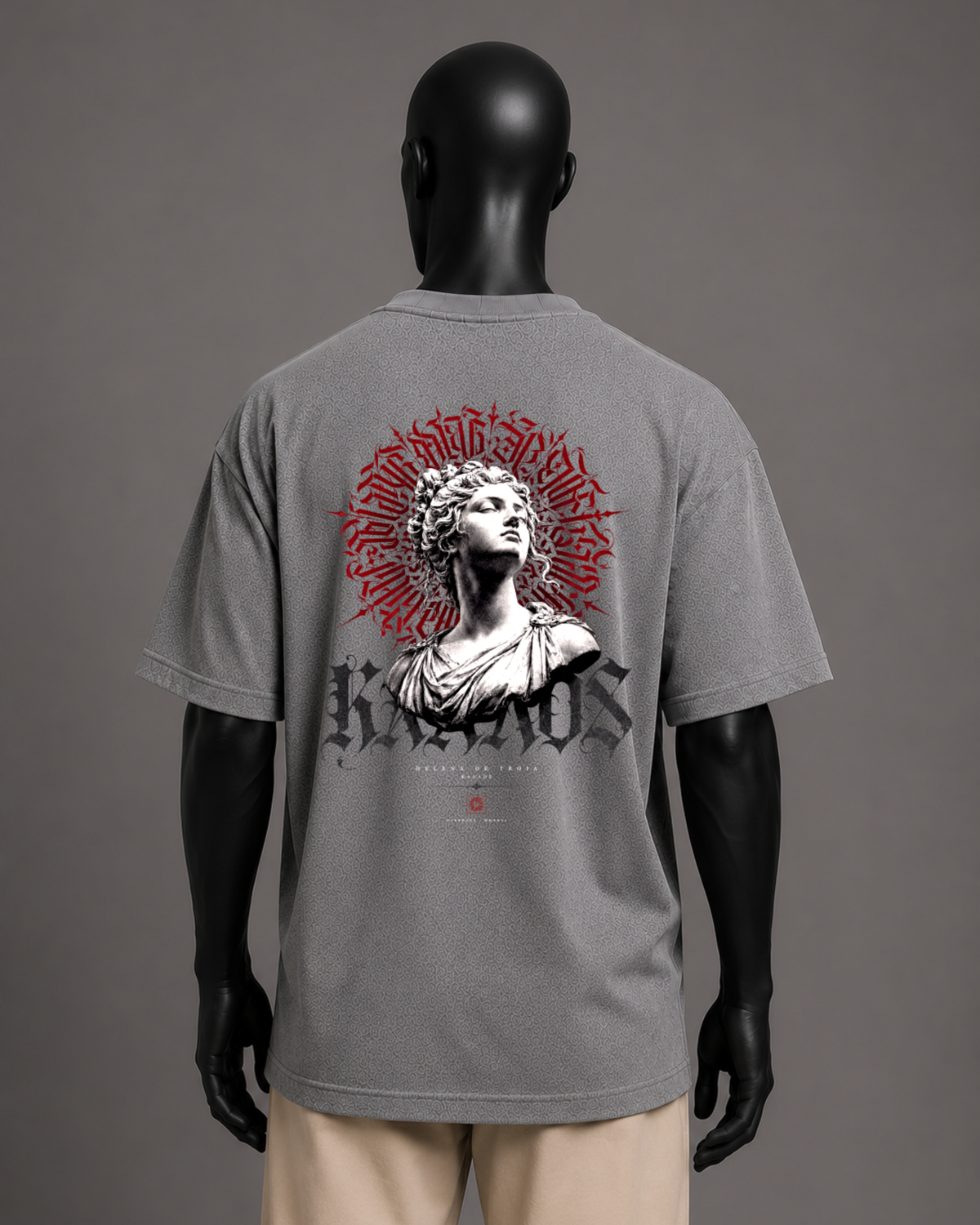 Camiseta oversized masculina Helena de Troia ΚΑΛΛΟΣ — detalhe 2