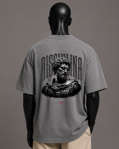 Camiseta oversized masculina Marco Aurélio DISCIPLINA — detalhe 1