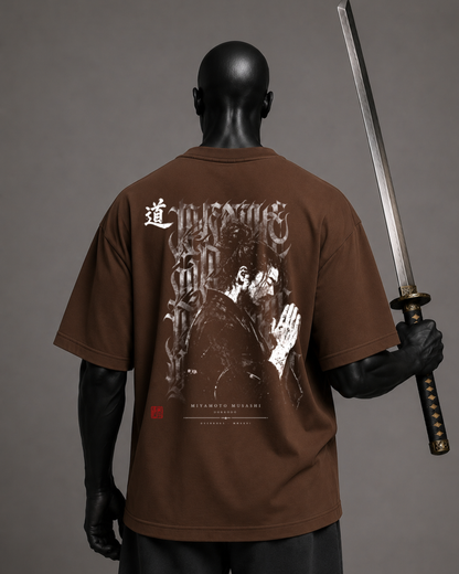Camiseta oversized masculina Miyamoto Musashi 道 — detalhe 2